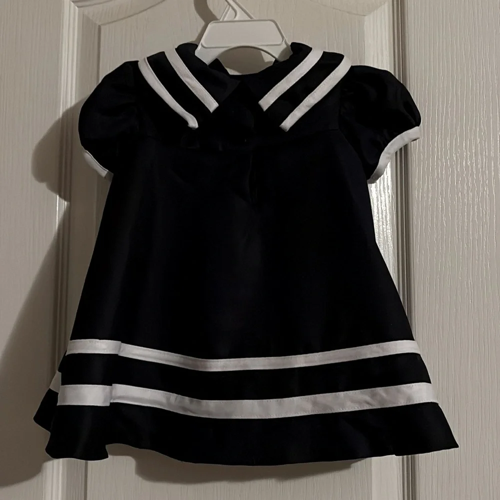Rare Editions Navy Dress with White Details